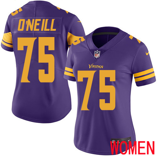 Minnesota Vikings #75 Limited Brian O Neill Purple Nike NFL Women Jersey Rush Vapor Untouchable->women nfl jersey->Women Jersey
